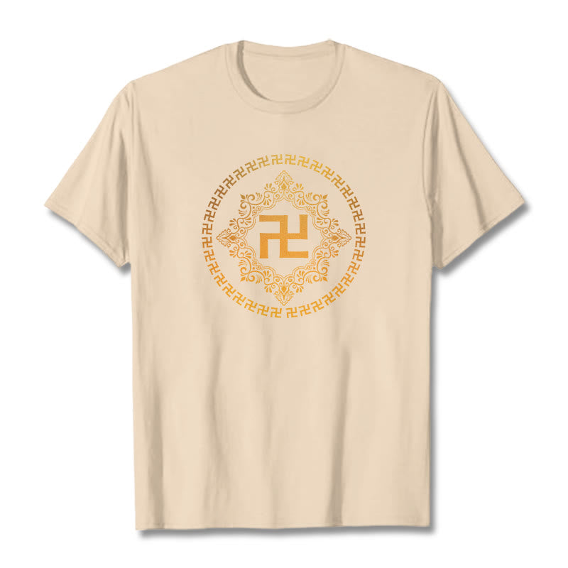 Buddha Stones Swastika Tee T-shirt - Bisque - 2XL - image 18