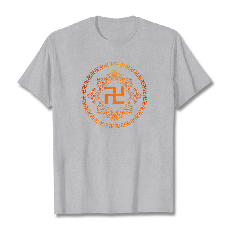 Buddha Stones Swastika Tee T-shirt - Light Grey - 2XL - image 20