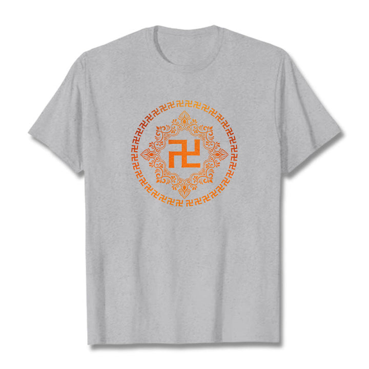 Buddha Stones Swastika Tee T-shirt - Light Grey - 2XL - image 20