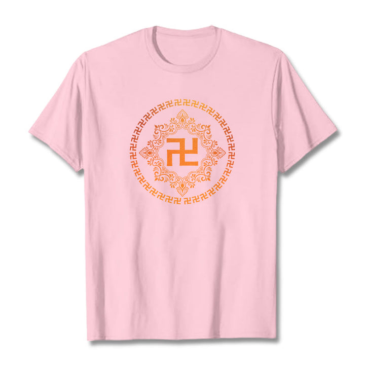 Buddha Stones Swastika Tee T-shirt - Light Pink - 2XL - image 12