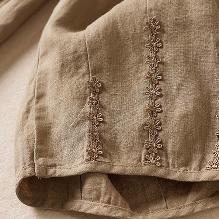 Buddha Stones Summer Small Flower Embroidery  Harem Pants With Pockets - image 10