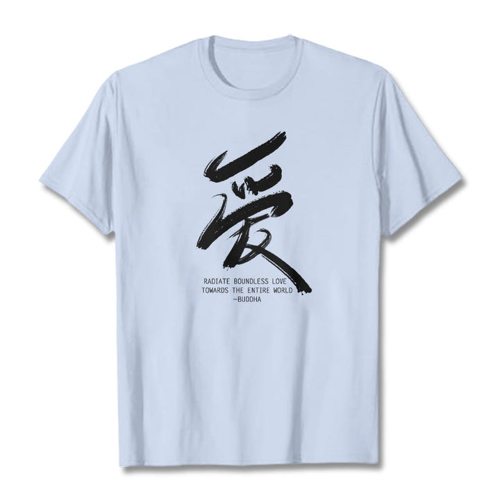 Buddha Stones Ai Radiate Boundless Love Towards The Entire World Tee T-shirt - Light Cyan - 2XL - image 12