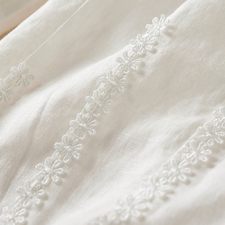 Buddha Stones Summer Small Flower Embroidery  Harem Pants With Pockets - image 24