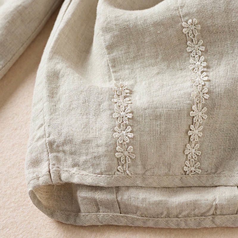 Buddha Stones Summer Small Flower Embroidery  Harem Pants With Pockets - image 32