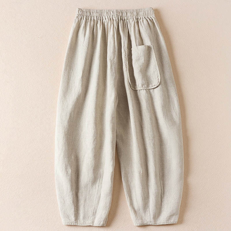Buddha Stones Summer Small Flower Embroidery  Harem Pants With Pockets - image 27