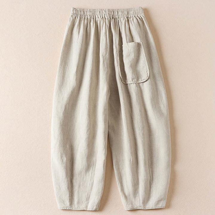 Buddha Stones Summer Small Flower Embroidery  Harem Pants With Pockets - image 27