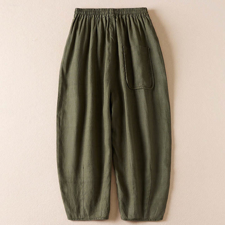 Buddha Stones Summer Small Flower Embroidery  Harem Pants With Pockets - image 34