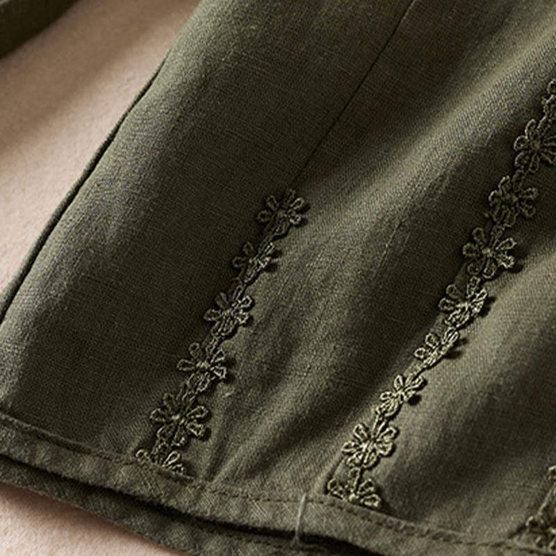 Buddha Stones Summer Small Flower Embroidery  Harem Pants With Pockets - image 37