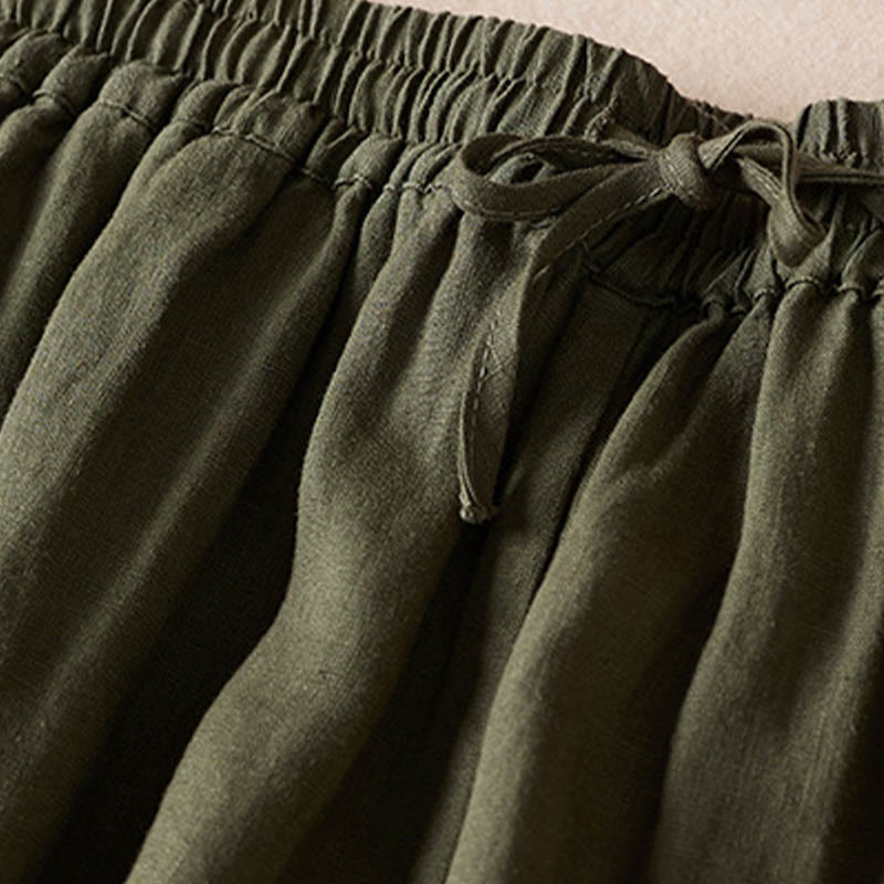 Buddha Stones Summer Small Flower Embroidery  Harem Pants With Pockets - image 35