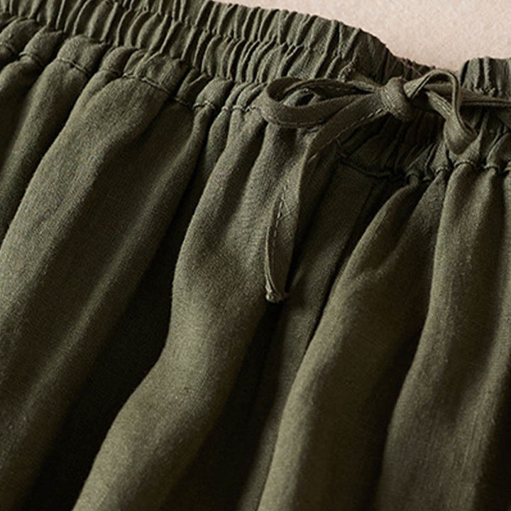 Buddha Stones Summer Small Flower Embroidery  Harem Pants With Pockets - image 35
