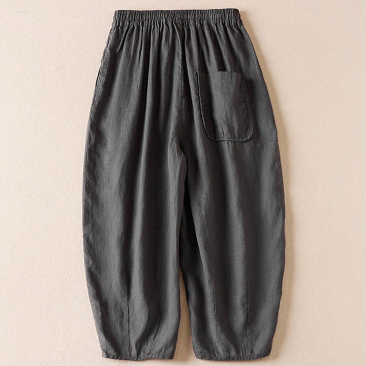 Buddha Stones Summer Small Flower Embroidery  Harem Pants With Pockets - image 40