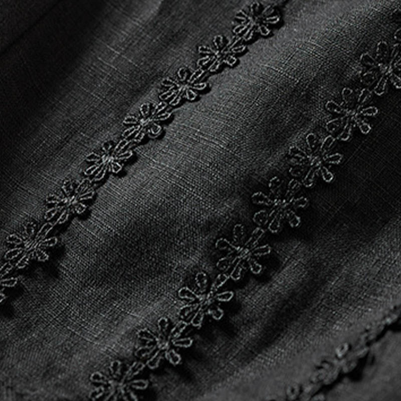 Buddha Stones Summer Small Flower Embroidery  Harem Pants With Pockets - image 52