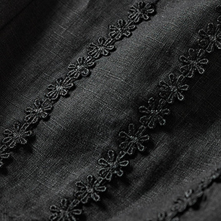 Buddha Stones Summer Small Flower Embroidery  Harem Pants With Pockets - image 52