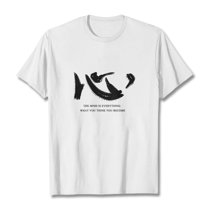 Buddha Stones Xin The Mind Is Everything Tee T-shirt - White - 2XL - image 1