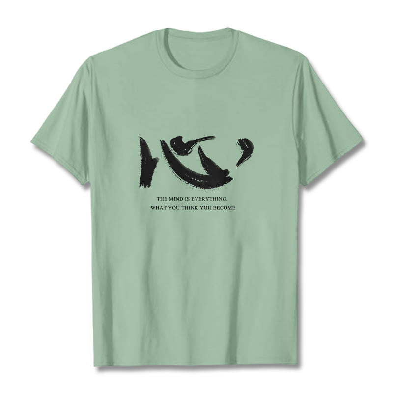 Buddha Stones Xin The Mind Is Everything Tee T-shirt - Pale Green - 2XL - image 15