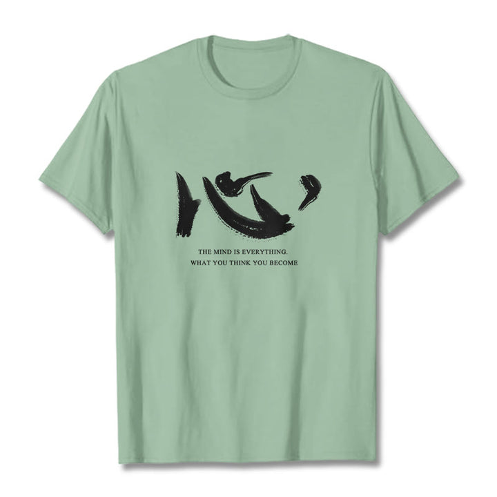 Buddha Stones Xin The Mind Is Everything Tee T-shirt - Pale Green - 2XL - image 15