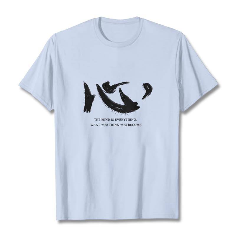 Buddha Stones Xin The Mind Is Everything Tee T-shirt - Light Cyan - 2XL - image 10