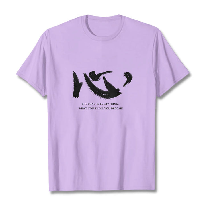 Buddha Stones Xin The Mind Is Everything Tee T-shirt - Plum - 2XL - image 13