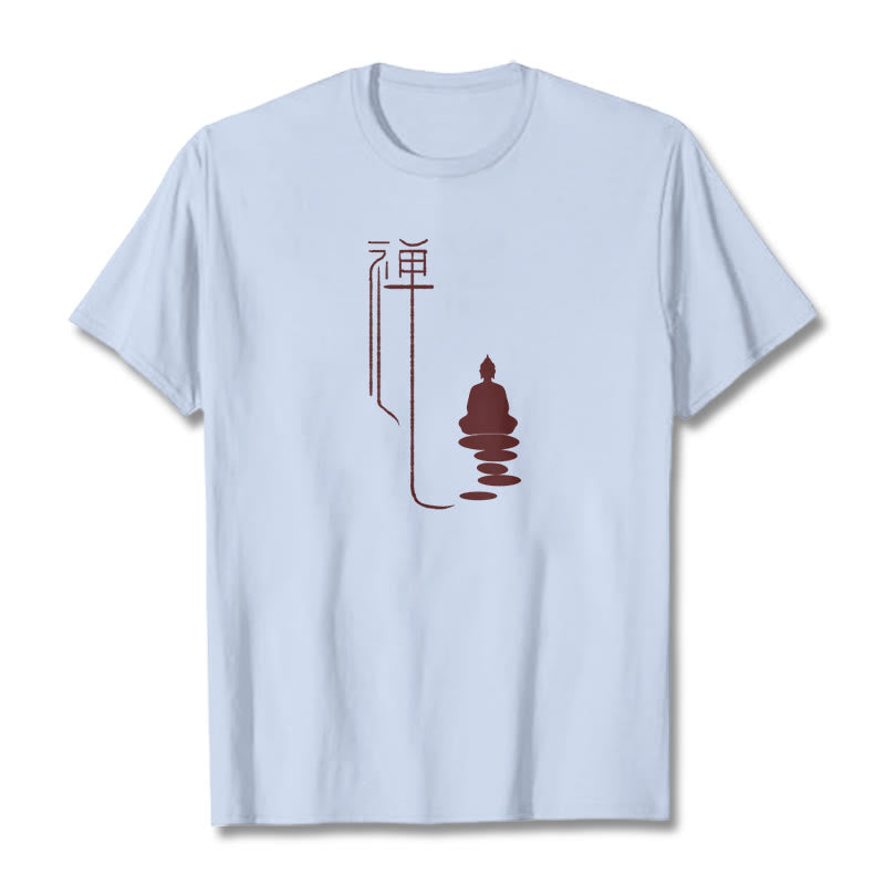 Buddha Stones Zen Buddha Tee T-shirt - Light Cyan - 2XL - image 14