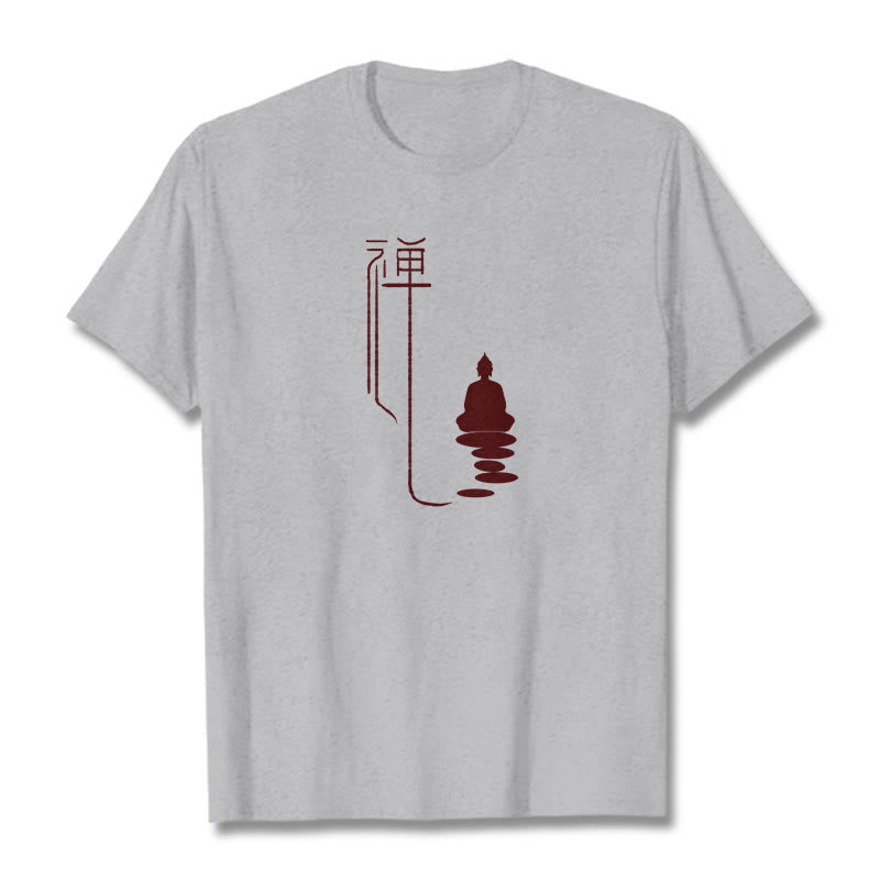 Buddha Stones Zen Buddha Tee T-shirt - Light Grey - 2XL - image 18
