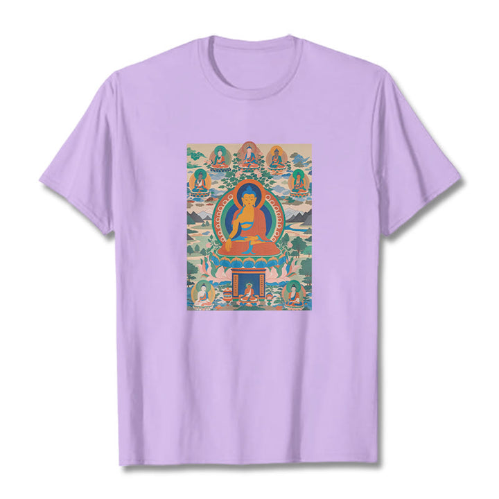 Buddha Stones The Medicine Buddha Sutra Transformed Into Art Tee T-shirt - Plum - 2XL - image 17