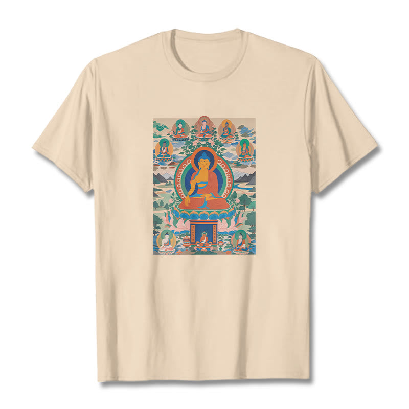 Buddha Stones The Medicine Buddha Sutra Transformed Into Art Tee T-shirt - Bisque - 2XL - image 11