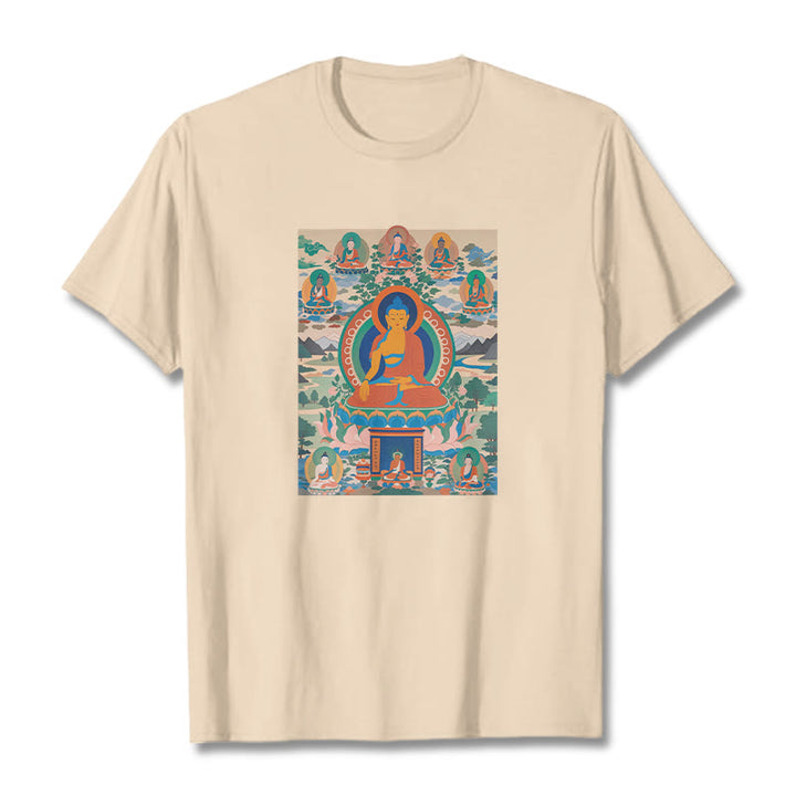 Buddha Stones The Medicine Buddha Sutra Transformed Into Art Tee T-shirt - Bisque - 2XL - image 11