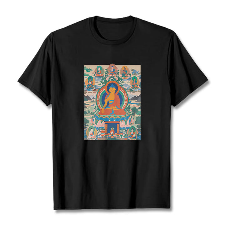 Buddha Stones The Medicine Buddha Sutra Transformed Into Art Tee T-shirt - Black - 2XL - image 6