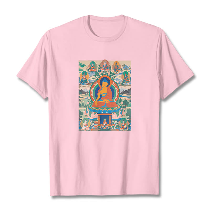 Buddha Stones The Medicine Buddha Sutra Transformed Into Art Tee T-shirt - Light Pink - 2XL - image 13