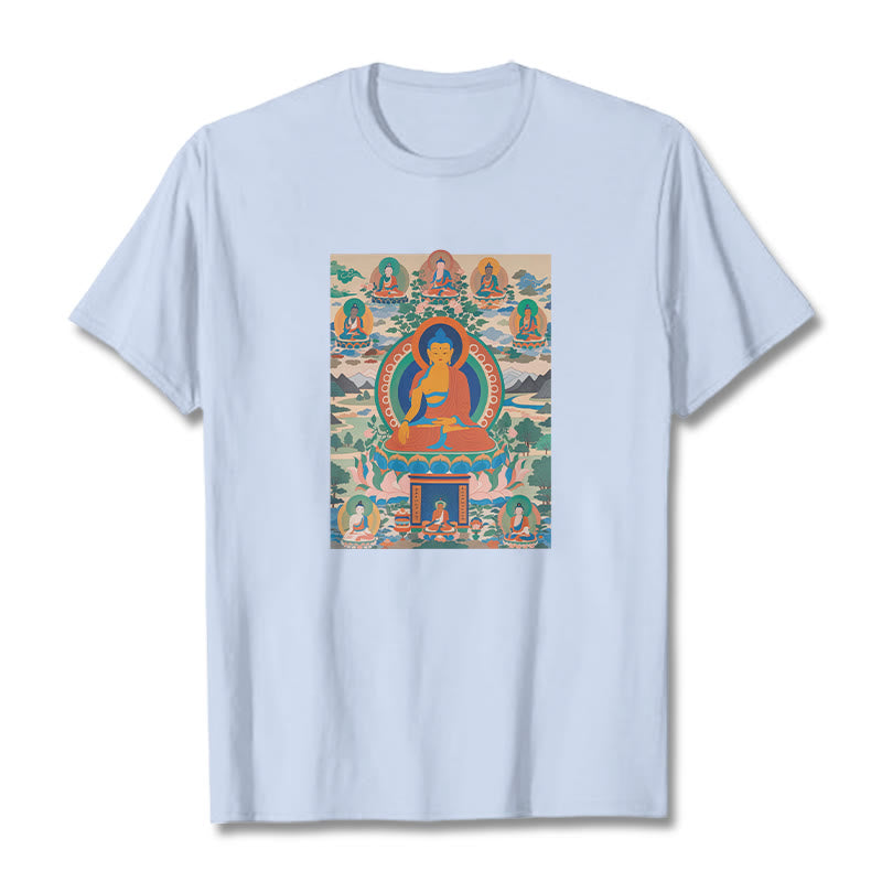 Buddha Stones The Medicine Buddha Sutra Transformed Into Art Tee T-shirt - Light Cyan - 2XL - image 10