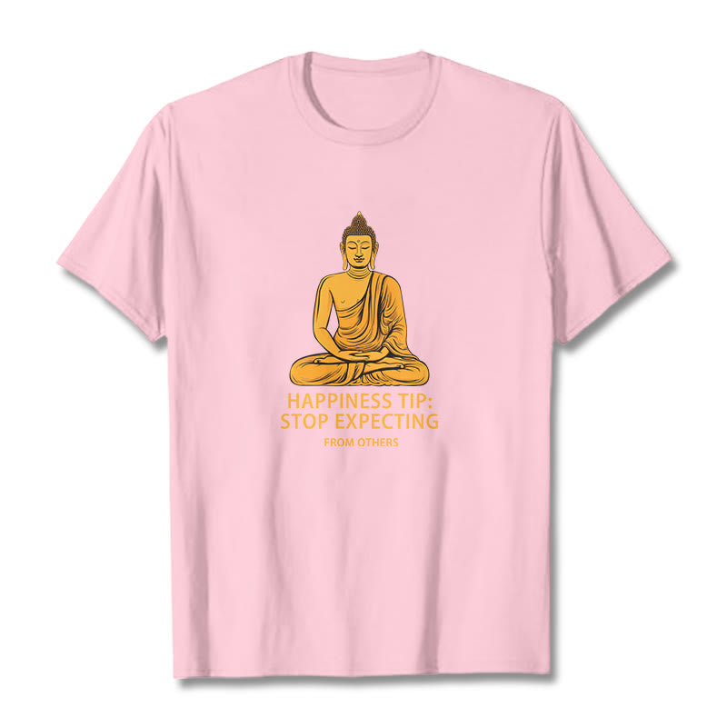 Buddha Stones Stop Expecting From others Buddha Tee T-shirt - Light Pink - 2XL - image 11