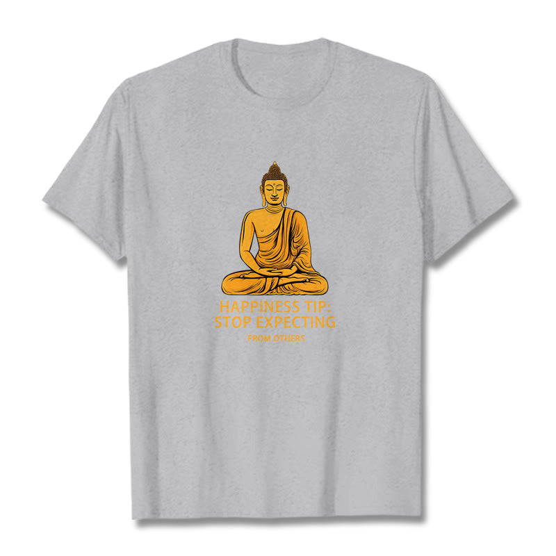Buddha Stones Stop Expecting From others Buddha Tee T-shirt - Light Grey - 2XL - image 19