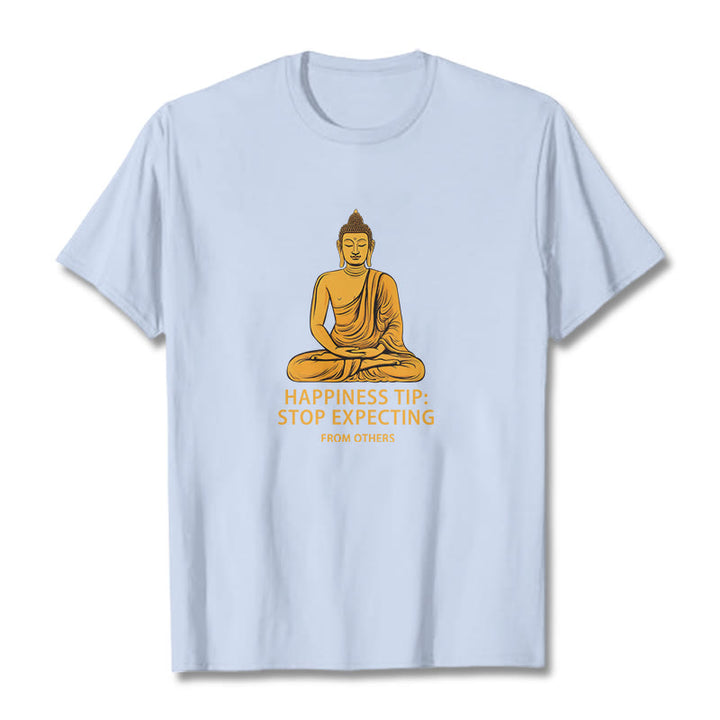 Buddha Stones Stop Expecting From others Buddha Tee T-shirt - Light Cyan - 2XL - image 10