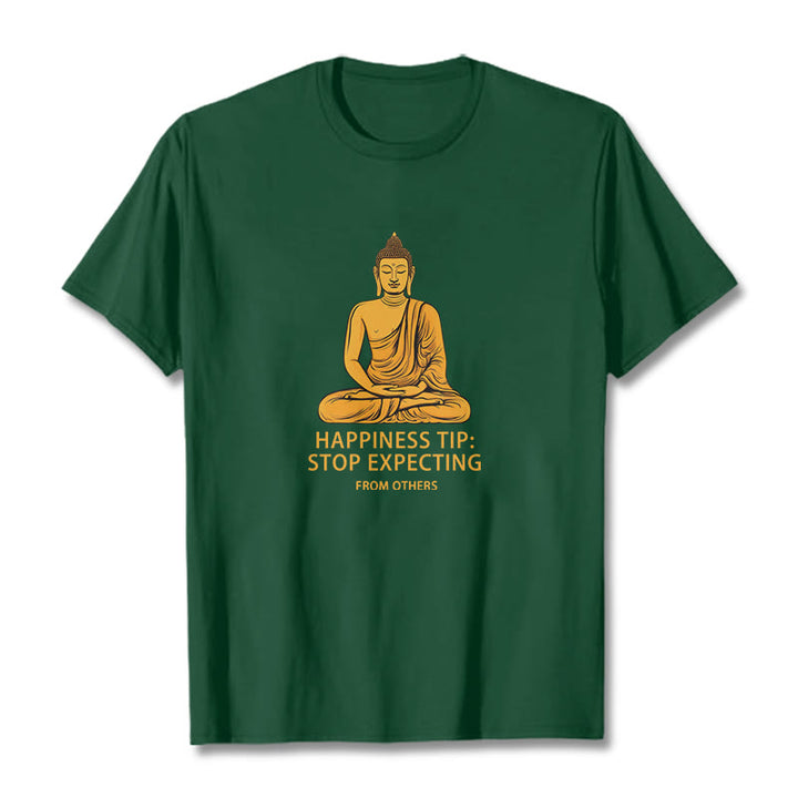 Buddha Stones Stop Expecting From others Buddha Tee T-shirt - Forest Green - 2XL - image 5