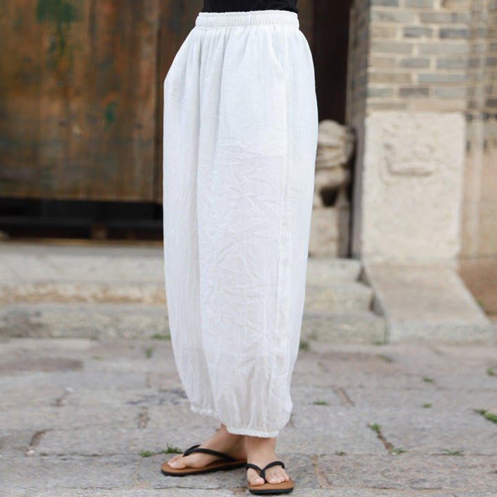 Buddha Stones Casual Summer Women's Cotton Pants With Pockets - image 9