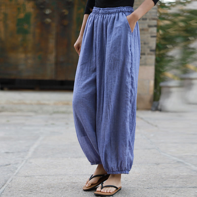 Buddha Stones Casual Summer Women's Cotton Pants With Pockets - image 28