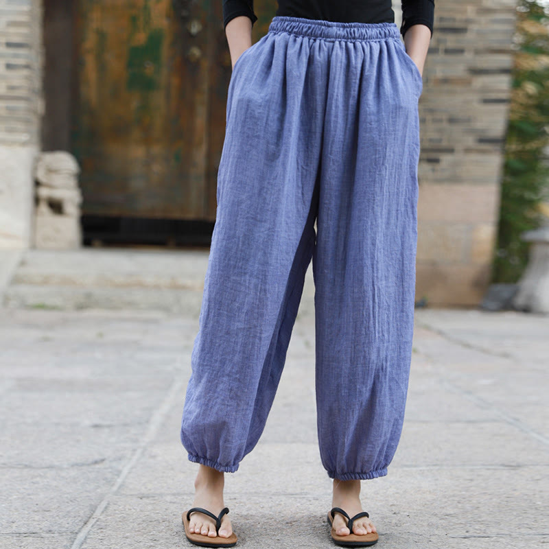 Buddha Stones Casual Summer Women's Cotton Pants With Pockets - image 27
