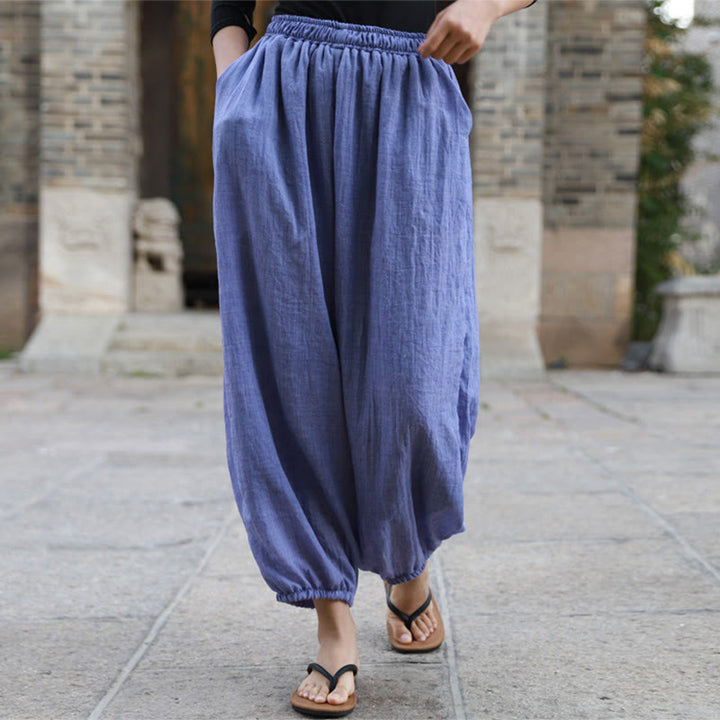 Buddha Stones Casual Summer Women's Cotton Pants With Pockets - image 32