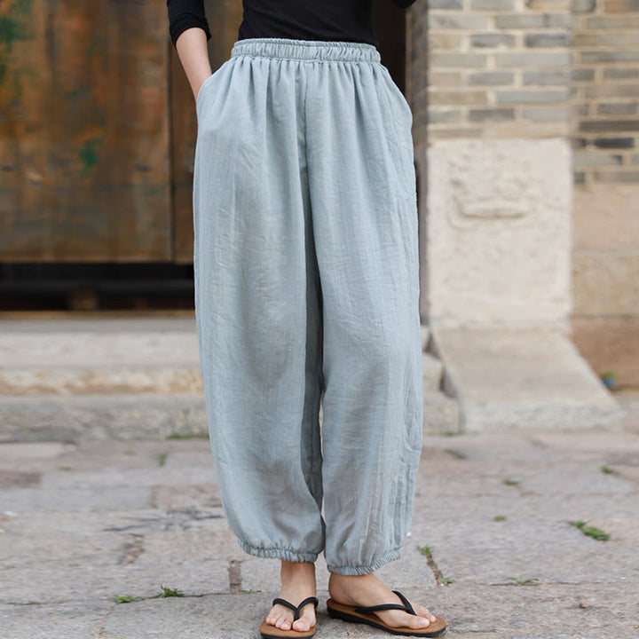 Buddha Stones Casual Summer Women's Cotton Pants With Pockets - image 52