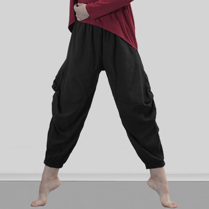 Buddha Stones Plain Color Modal Dance Yoga Breathable Pants