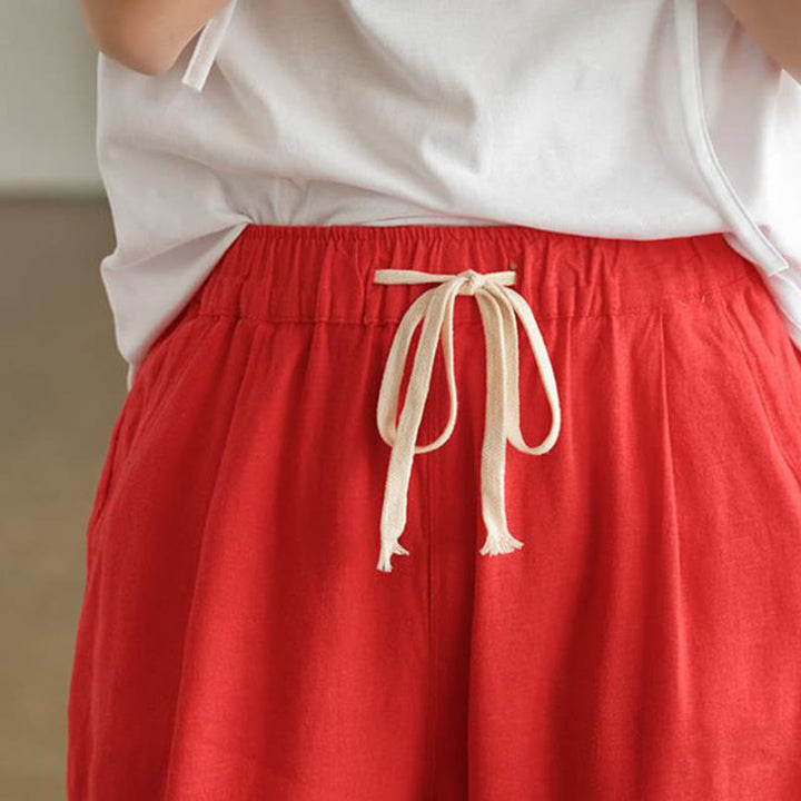 Buddha Stones Casual Women's Cotton Drawstring Harem Pants With Pockets - image 16
