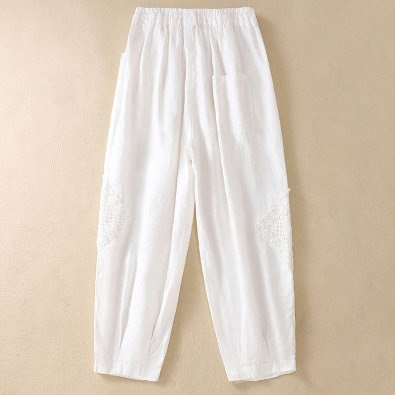 Buddha Stones Summer Women's Cotton Drawstring Harem Pants With Pockets - image 7
