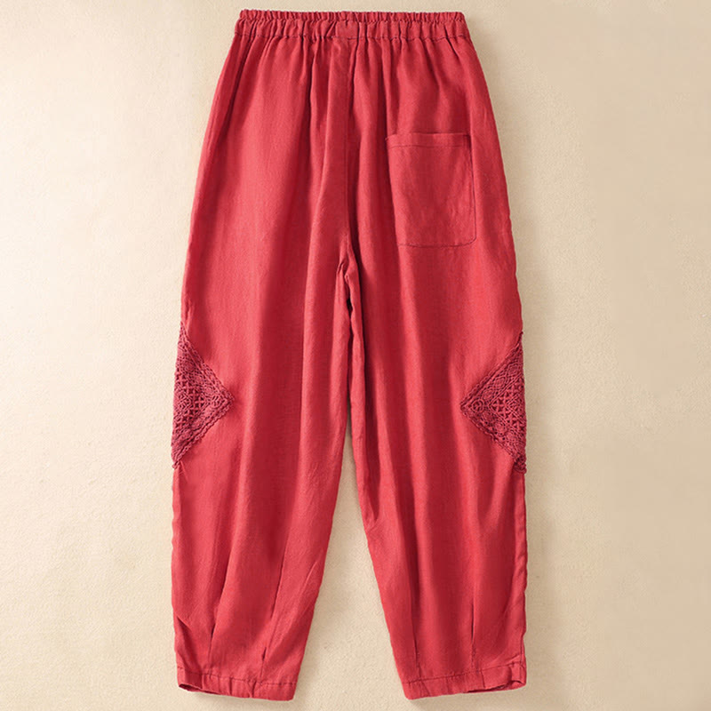 Buddha Stones Summer Women's Cotton Drawstring Harem Pants With Pockets - image 22
