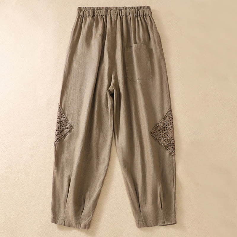 Buddha Stones Summer Women's Cotton Drawstring Harem Pants With Pockets - image 4