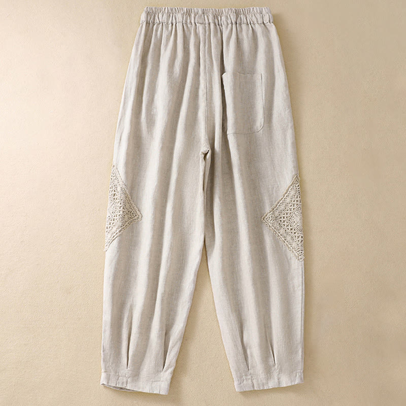 Buddha Stones Summer Women's Cotton Drawstring Harem Pants With Pockets - image 18