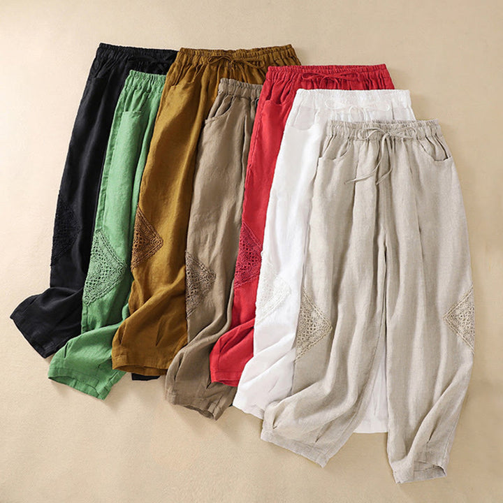 Buddha Stones Summer Women's Cotton Drawstring Harem Pants With Pockets - image 2