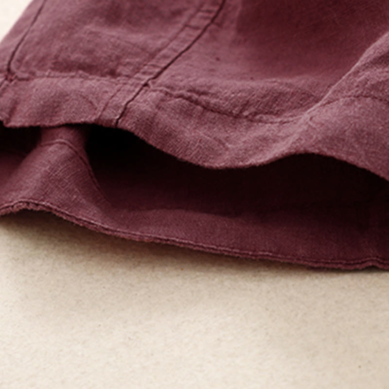 Buddha Stones Summer Women's Linen Drawstring Elastic Waist Harem Pants With Pockets - image 4