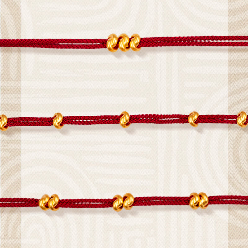 Buddha Stones 999 Gold Wish Knot Design Handmade Luck Braided Rope Bracelet - image 12