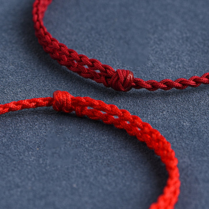 Buddha Stones Handmade 999 Sterling Silver Rabbit Luck Rope Bracelet Anklet - image 18