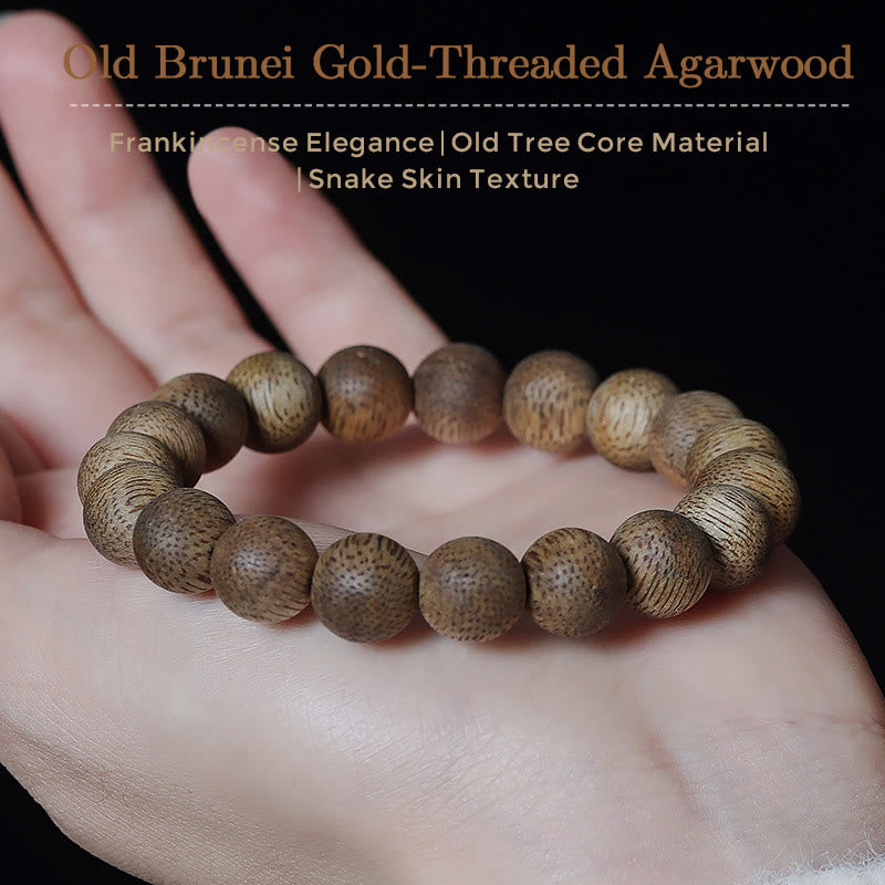 Buddha Stones Natural Brunei Texture Agarwood Strength Bracelet